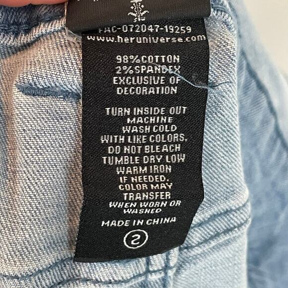 Her Universe Star Wars the Mandalorian the Child Denim Shortalls Size 2X - Picture 7 of 8